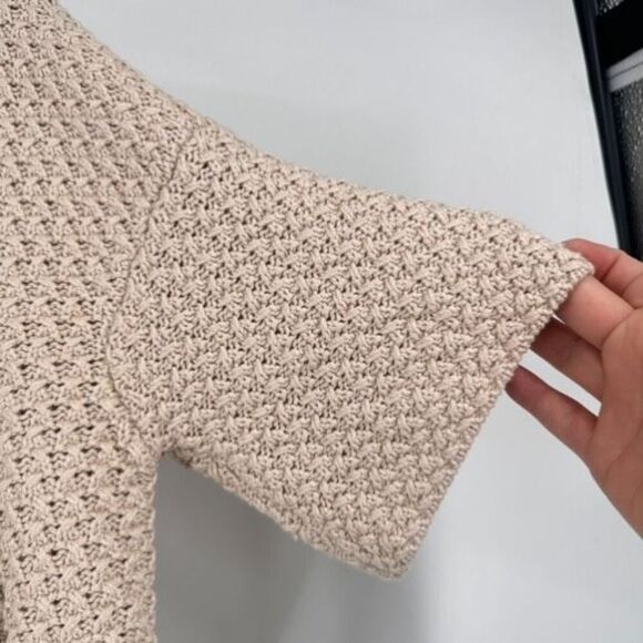 Loft Ann Taylor Chunky Knit Open Front Cardigan Sweater Cream Small Layering - Picture 2 of 11